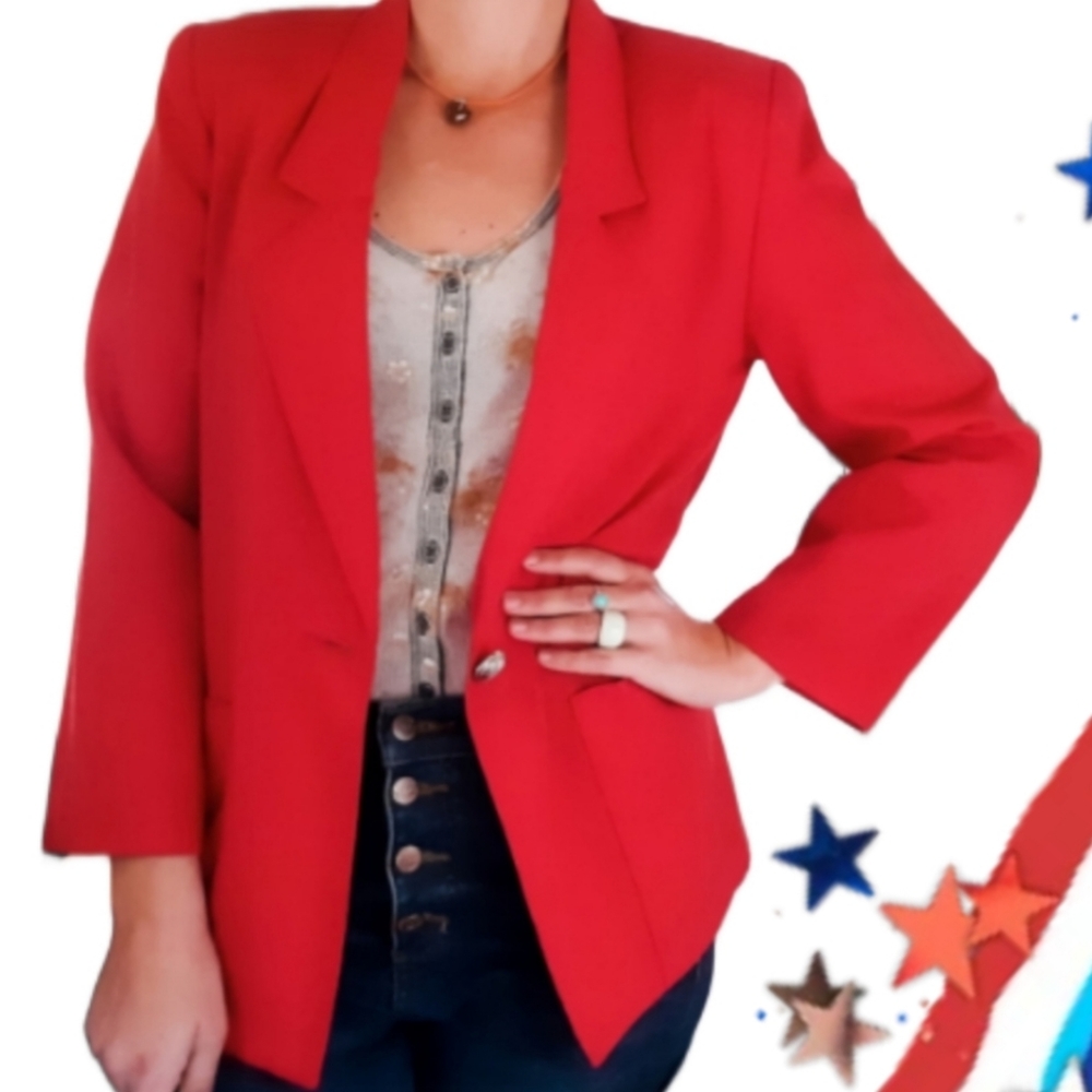 Red Holiday Blazer. Sag Harbor size 6